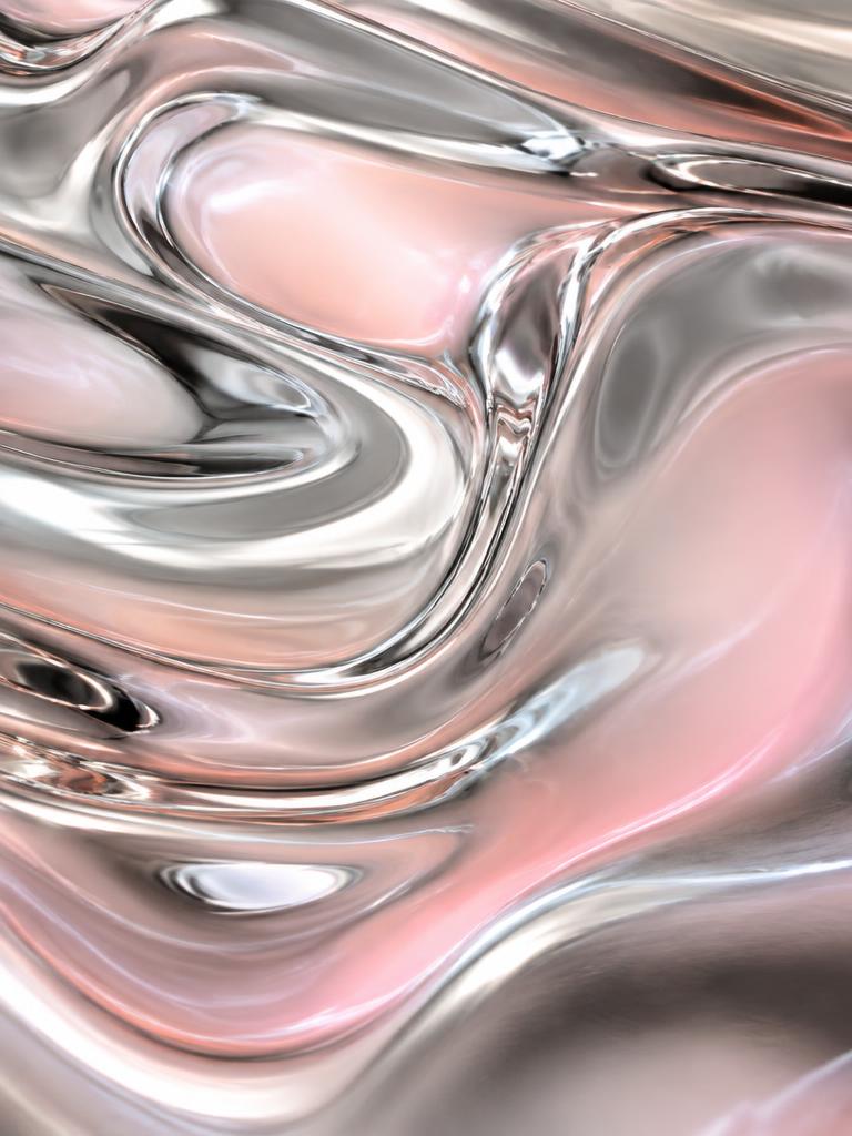 Molten chrome waves with blush pink